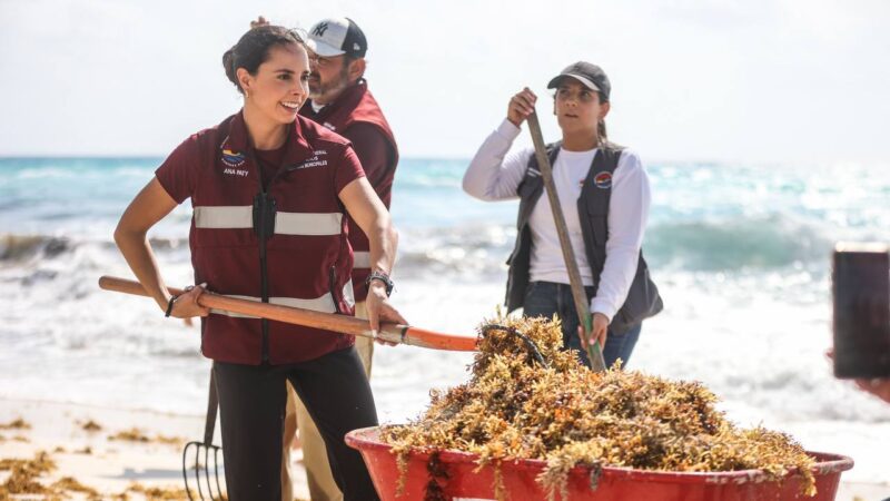 Resalta Ana Paty Peralta limpieza diaria en playas de Cancún