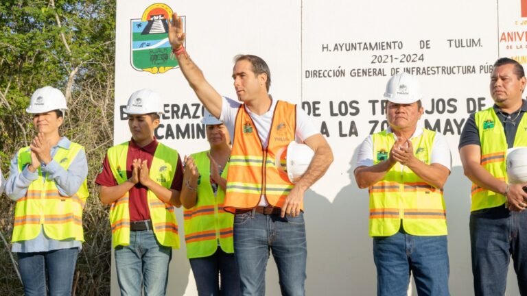 Crece infraestructura en la zona maya de Tulum: Diego Castañón da banderazo para la pavimentación de vialidades