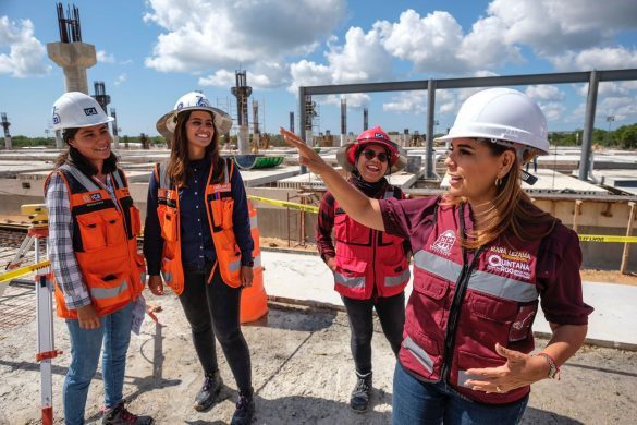 Mara Lezama supervisa avances de la estación Cancún Aeropuerto del Tren Maya