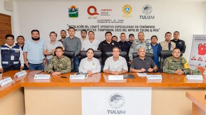 Instalan en Tulum Comité Operativo Especializado en Fenómenos Hidrometeorológicos Temporada 2023