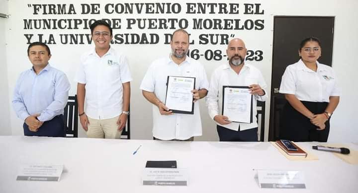 Firma ayuntamiento convenio para impulsar la educación superior de trabajadores municipales de Puerto Morelos