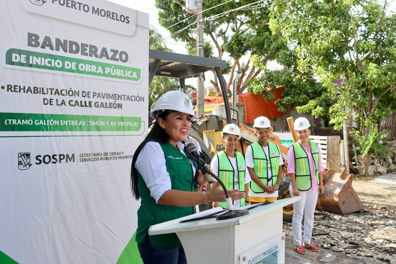 Continúa Blanca Merari con la transformación de las vialidades de Puerto Morelos