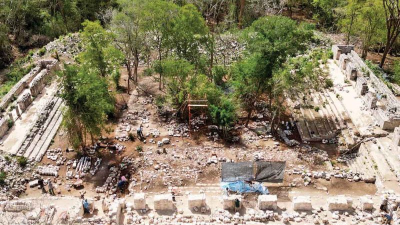 Descubrimiento arqueológico: desentierran dos nuevos conjuntos en Kabah