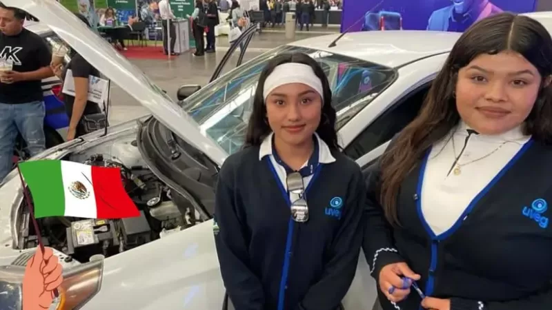 Alumnas de Telebachillerato en Guanajuato transforman auto de gasolina a eléctrico