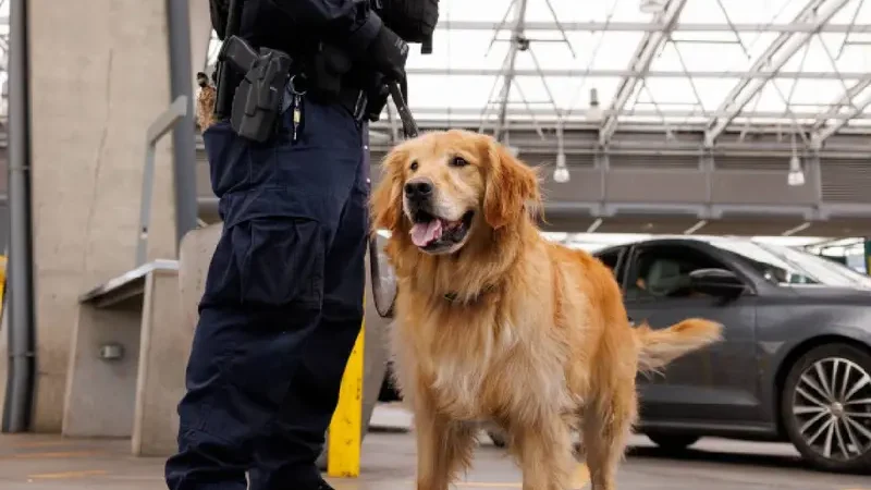 Él es Goose, el perro que es primera defensa contra el fentanilo en la frontera