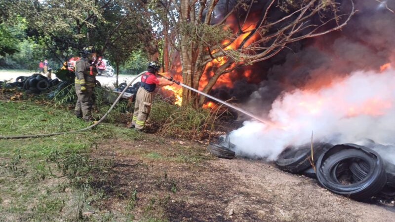 Incendio en el antiguo basurero de Isla Mujeres causa alarma en la zona continental