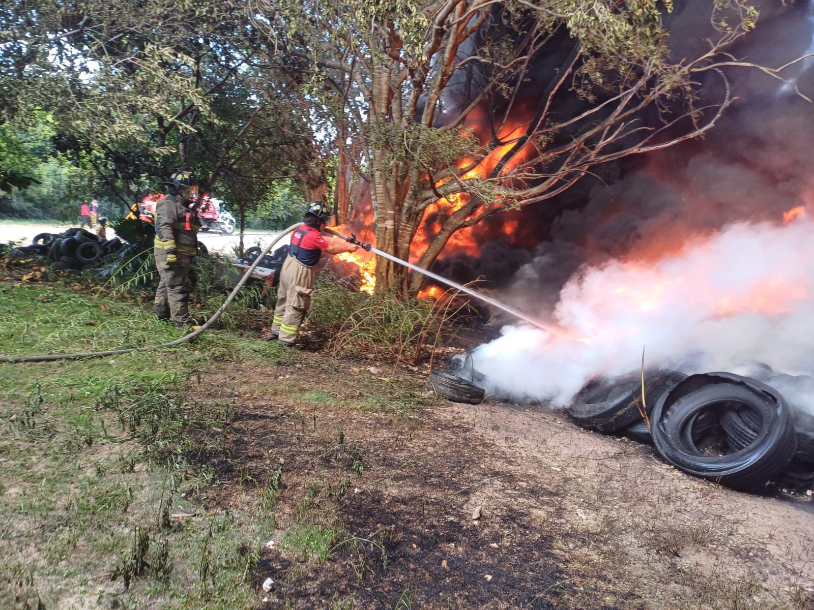 Incendio en el antiguo basurero de Isla Mujeres causa alarma en la zona continental