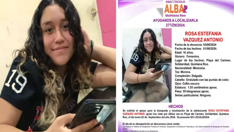 Alerta por la Desaparición de Adolescente en Playa del Carmen: Activan Protocolo Alba