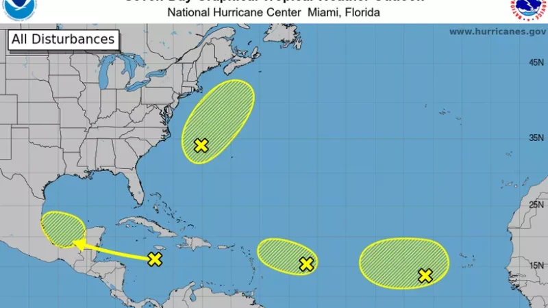 Baja probabilidad de formación ciclónica frente a las costas de Quintana Roo