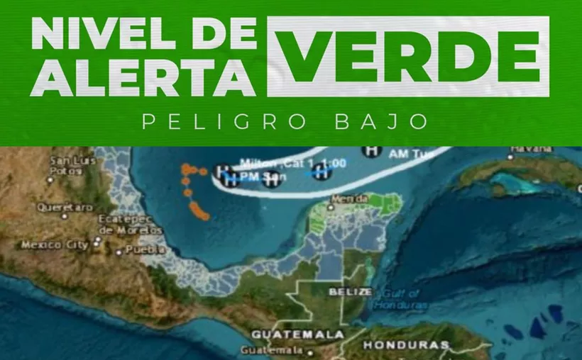 Tormenta tropical ‘Milton’: emiten Alerta Verde para 5 municipios de Q. Roo