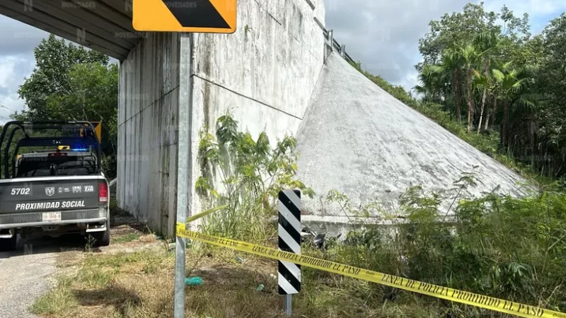 Hallan cadáver decapitado de motociclista en la autopista Cancún-Mérida