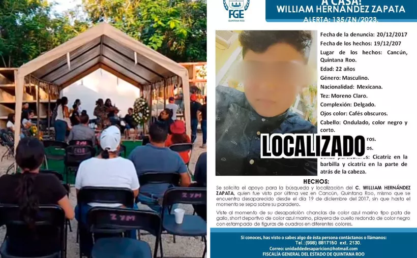 Localizan sin vida a William Hernández tras siete años desaparecido en Cancún