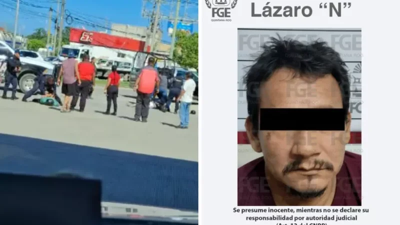 Detienen a Lázaro ‘N’ por intento de homicidio contra una policía en Cancún