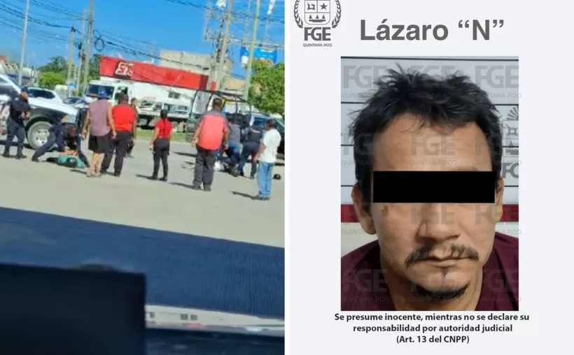 Detienen a Lázaro ‘N’ por intento de homicidio contra una policía en Cancún