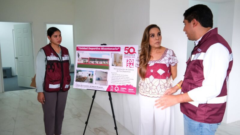 Supervisa Mara Lezama avances en la rehabilitación de cinco espacios deportivos en la capital Chetumal