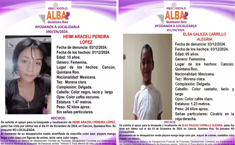 Activan Protocolo Alba en Cancún por desaparición de dos menores de edad