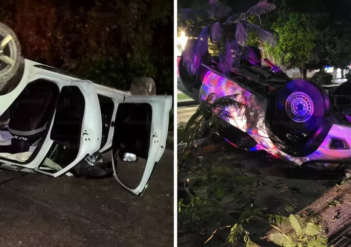 Accidentes en Cancún dejan dos vehículos volcados y daños materiales