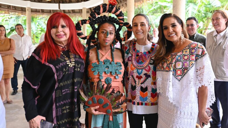 Acompaña Mara Lezama a Claudia Sheinbaum en inicio de recorrido del tramo Escárcega -Chetumal del Tren Maya