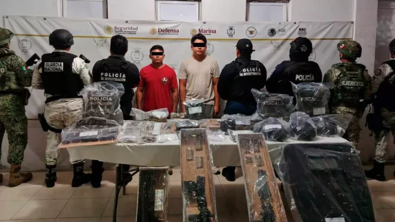 Detienen a dos presuntos integrantes de célula criminal en José María Morelos